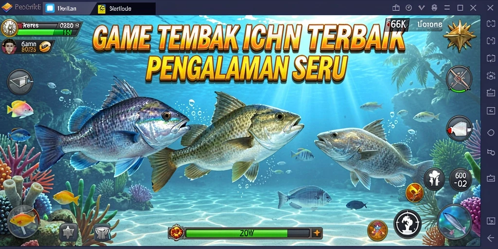 Screenshot gameplay 66K menampilkan aksi menembak ikan yang seru.