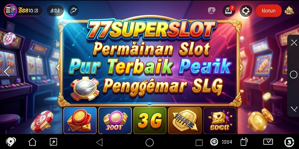 Screenshot gameplay 77SUPERSLOT menunjukkan gulungan slot yang menarik.