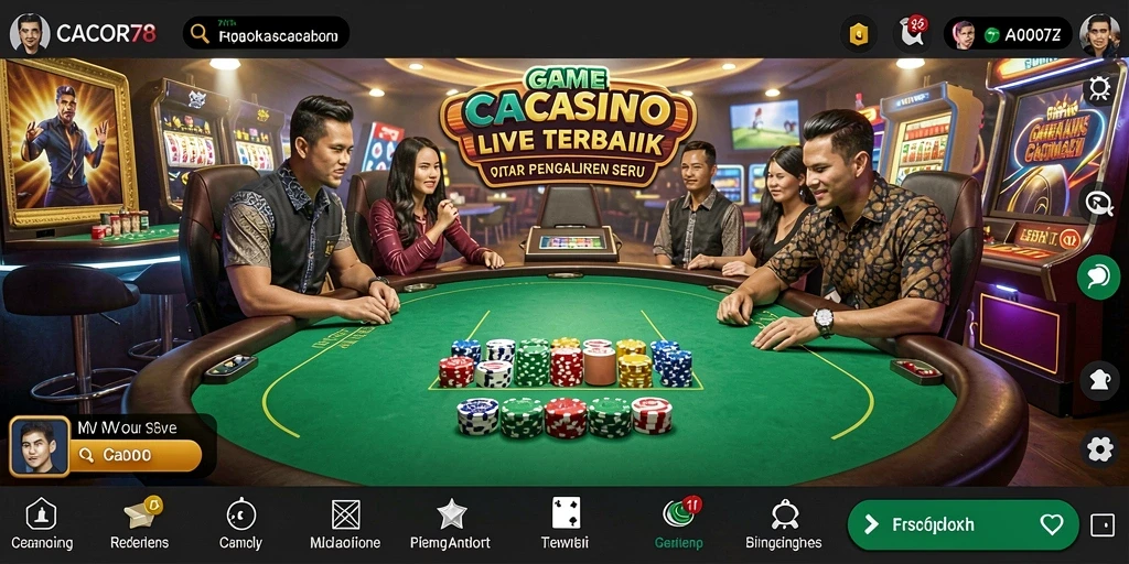 Tampilan gameplay Live Casino yang mendebarkan di CACOR78.
