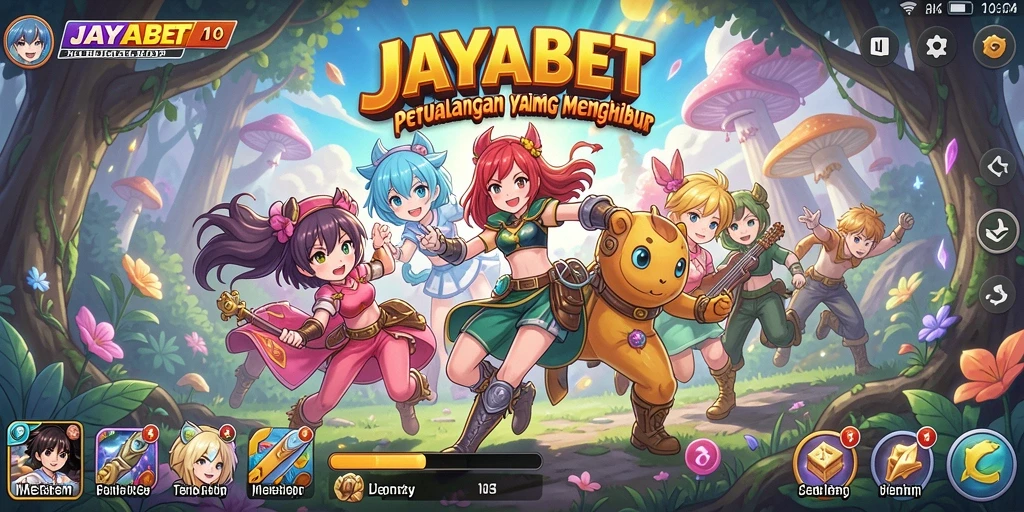 Screenshot gameplay JAYABET menampilkan karakter anime yang dinamis.