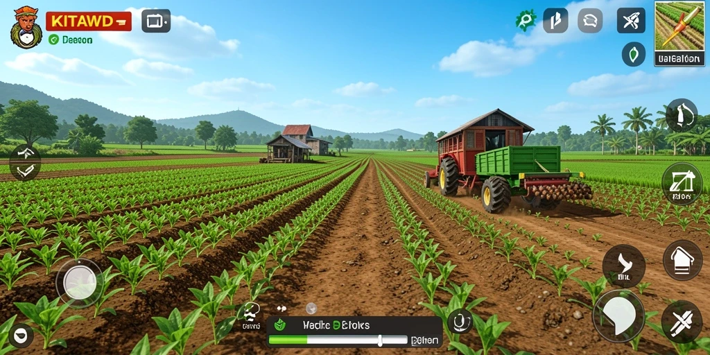 Tampilan gameplay <strong>KITAWD</strong> yang mengasyikkan dengan nuansa pertanian yang kaya.