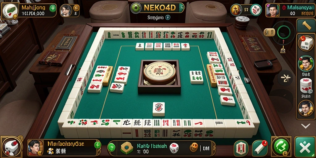 Tampilan gameplay Mahjong yang seru di NEKO4D.