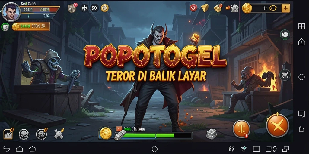 Screenshot menampilkan suasana menyeramkan di dalam game POPOTOGEL.