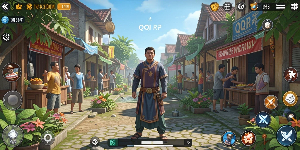 Tampilan gameplay QQRP menampilkan karakter dan dunia yang interaktif.