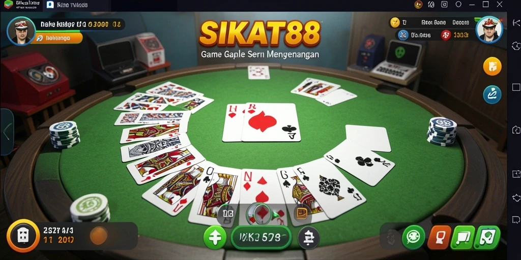 Tampilan gameplay Gaple yang seru dan menyenangkan dalam SIKAT88.