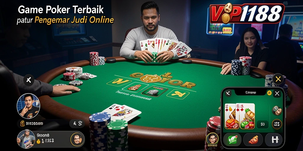 Tampilan gameplay Poker yang menarik di VIP188.